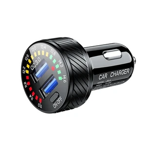 36W Dual USB QC3.0 Fast Car Charger Cigarette Lighter LED Switch Power Adapter D - Picture 1 of 13