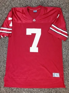Vintage SKL Sports Ohio State Buckeyes Mesh Red Football Jersey Mens XL Baggy #7 - Picture 1 of 10