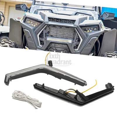 LED Grille Light Turn Signal Fang Accent For Polaris RZR Trail S 1000 XP 4 Turbo - Image 1 of 4