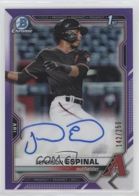 2021 Bowman Chrome Prospects Purple Refractor /250 Jeferson Espinal #CPA-JE Auto - Image 1 of 2