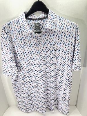 Camisa polo de golf Callaway Performance para hombre mediana AOP loros manga corta nueva sin etiquetas Foto 1 de 4