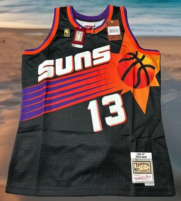 MITCHELL & NESS STEVE NASH L PHOENIX SUNS $135 NWT SWINGMAN HWC NBA BLACK - Image 1 of 4