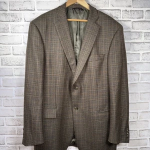 Chaqueta Botany 500 Hombres 44L Marrón Tostado Pata de Gallo Suave Lana de Cordero Tweed Abrigo Deportivo - Imagen 1 de 10
