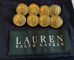 Ralph Lauren Metal Cuff Sleeve Gold Tone Blazer 8 Replacement Buttons - Picture 1 of 3