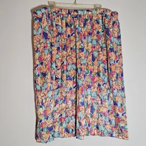 Vintage Blumen Rock Damen 22 Plus Mehrfarbig Plissee Pull On 90er Made USA - Bild 1 von 11