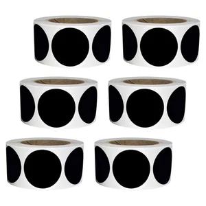 6 Rolls Writable Label Stickers Storage Box Classification Black Round - Picture 1 of 19