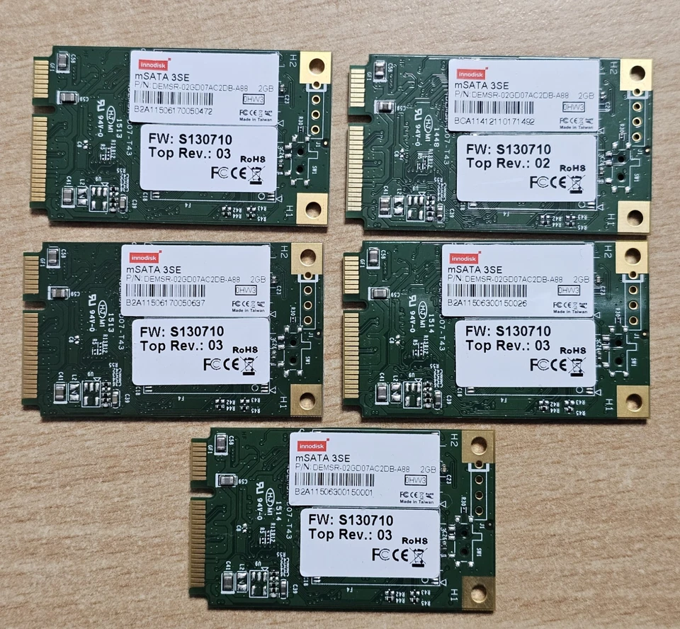 5x 2GB M.SATA mSATA Festplatte mini PCIe SSD Memory Card für Fujitsu Furto - Bild 1 von 1