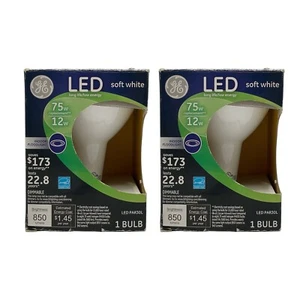 2 Pack GE LED Indoor Floodlight PAR30L Soft White 12W/75W Bulb Dimmable 96847 - Picture 1 of 12