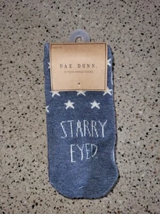 Rae Dunn Womens 10 Pack Star Theme Ankle Socks Gray And Blue Colors Size 5-10 - Picture 1 of 4