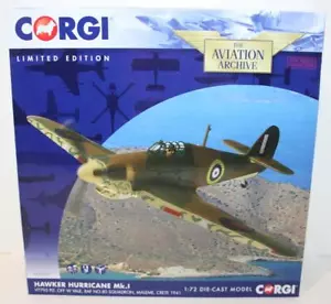 Corgi 1/72 Scale Diecast AA27604 Hawker Hurricane MK1 - 80SQN Maleme Crete 1941 - Picture 1 of 9