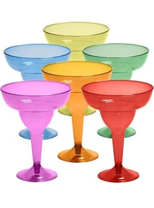 Multicolor Disposable 48 Plastic Margarita Glasses - 12 oz Hard Cocktail Cups... - Picture 1 of 3