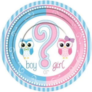 Forum Novelties Gender Reveal Plates Baby Shower Party Supplies 8 Count - Picture 1 of 4