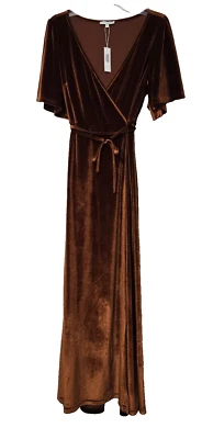 New Baltic Born Meghan Velvet Maxi Dress Large Wrap Bronze Gothic Romantic Boho - Image 1 of 4