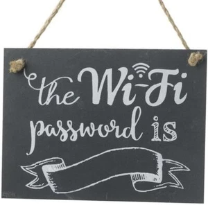 Colgante de Pared - Letrero/Placa - Wi-Fi - Internet Contraseña Pizarra Placa - Imagen 1 de 1
