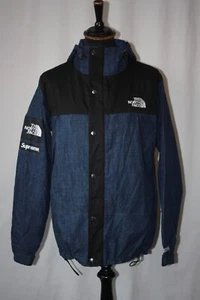 Vintage The North Face Supreme Windstopper blue denim hooded jacket XL rare - Picture 1 of 13