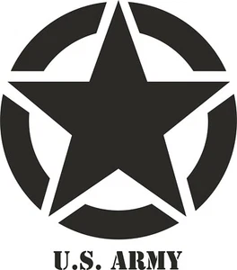 US American Army Star - vinyl sticker 540mm x 612 mm black gloss vinyl - Picture 1 of 2