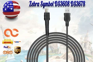 Cable USB blindado CBA-U46-S07ZAR para Zebra Symbol DS3608 DS3678 7 pies (2 m), 5 V - Imagen 1 de 9