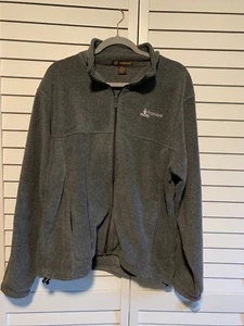 Fripp Island Jacke Herren Medium Full Zip Fleece grau bestickt Golftaschen - Bild 1 von 9