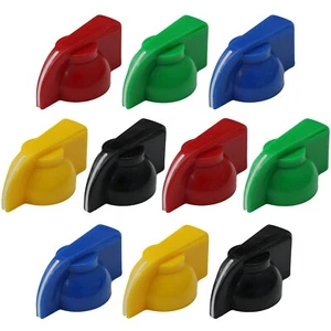 Paquete de 10 potenciómetros de control rotativo de audio de color mixto estriados de 6 mm con zona de perilla - Imagen 1 de 1