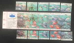 New Zealand 1993 "Fish Booket" FDI + 10 Used Stamps - Picture 1 of 1