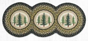 Braided Jute Tri-Circle Table Runner. Earth Rugs. TALL TIMBERS TREES. 15" X 36" - Picture 1 of 1