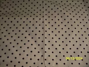 COTTON FABRIC - 44" x 45" - WHITE w/ BLACK POLKA-DOT - by CRANSTON PRINT WORKS - Picture 1 of 1