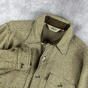 Vintage 60's Woolrich Herringbone Wool Shacket Jacket Men's Size Large - Picture 1 of 9