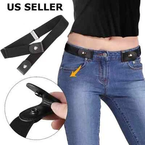 Buckle Free Elastic Invisible Waist Belt for Jeans No Bulge Hassle Men Women USA - Picture 1 of 17
