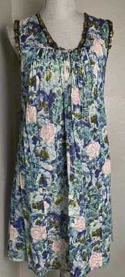 REBECCA TAYLOR Sequin neckline Sleeveless Dress metallic cotton - Image 1 of 4