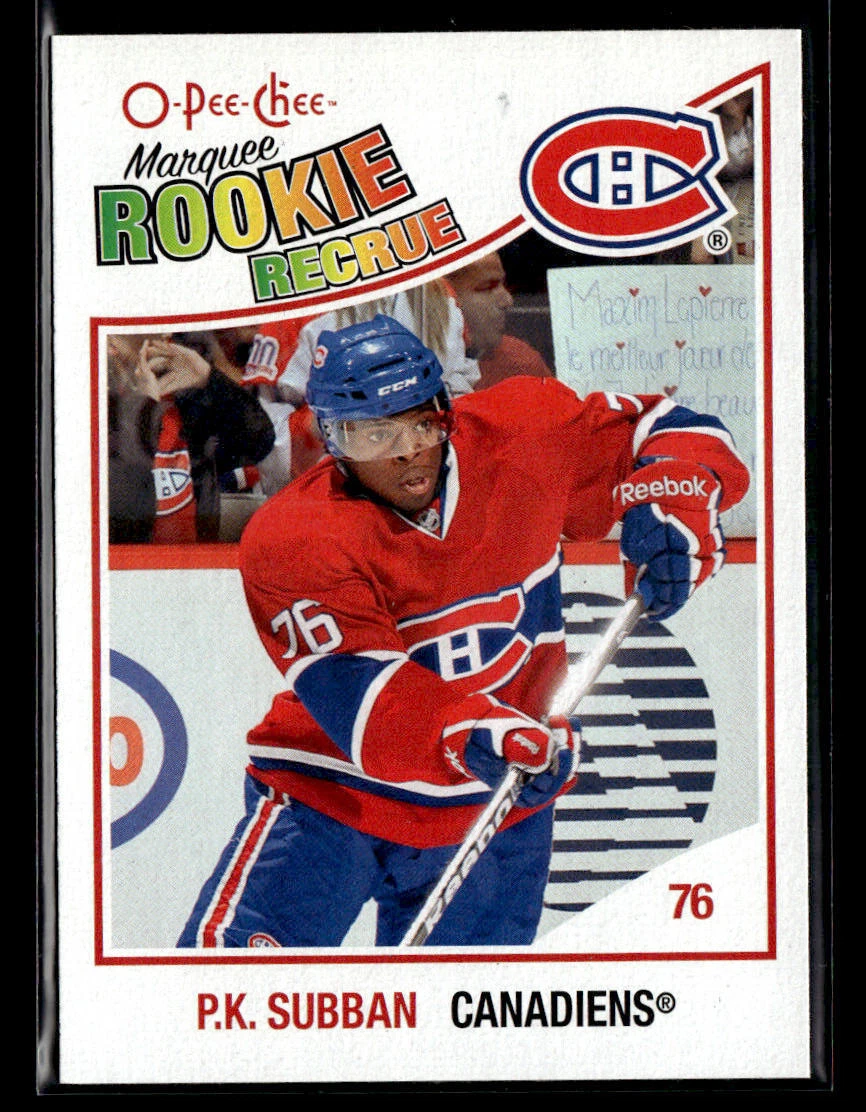 2010-11 O-Pee-Chee #504 P.K. Subban RC