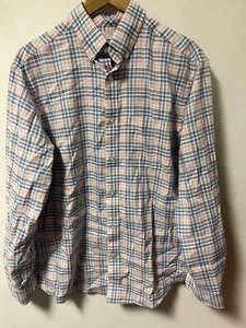 Men’s Roundtree & Yorke Gold Label Luxe Linen Non Iron Shirt Size L Plaid - Picture 1 of 5