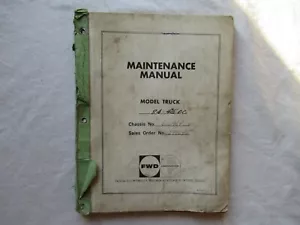 FWD Truck Model 84-475CC Service Maintenance Manual - Picture 1 of 13