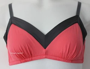Nuevo con etiquetas Cosabella JEANT1301 ""Jeanne"" Colorblock Bralette, Coral/Antracita, Italia - Imagen 1 de 7