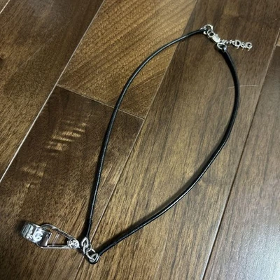 Collar anillo plata cuero negro DOLCHE&amp;GABBANA D&amp;G Foto 1 de 4