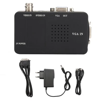 BNC S Video zu VGA HD Konverter Adapter für Computer PC Monitor UK EU Stecker - Bild 1 von 4