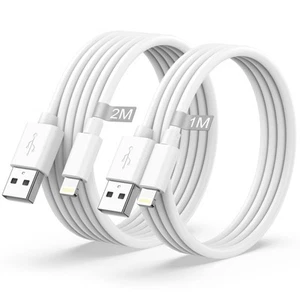 2 Cavo Ricarica Iphone Originale Apple Certificato 1M+2M Cavetto Caricatore USB - Foto 1 di 12