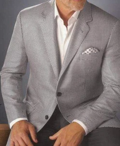 PAUL STUART Multicolor Houndstooth Sport Coat Suit Blazer 44L Wool - Picture 1 of 6