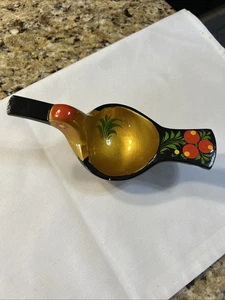 Vintage russische UdSSR handbemalte Khokhloma Holzschale in Vogelform - Bild 1 von 6