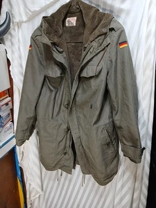 Vtg 1989 GERMAN ARMY Military Jacket Coat Removable Fleece Lining  Sz M/L Hooded - Picture 1 of 6