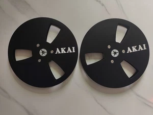 One Pair Standard Metal Aluminum 7 '' Black Tape Reel For Akai Tape Recorder - Picture 1 of 5
