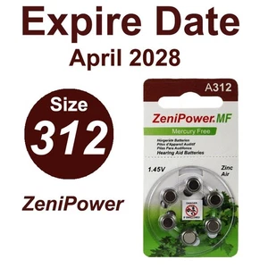 312 Hearing Aid Battery Zenipower for CANAL ALL BRAND 60 pcs fast shipping AU - Bild 1 von 11