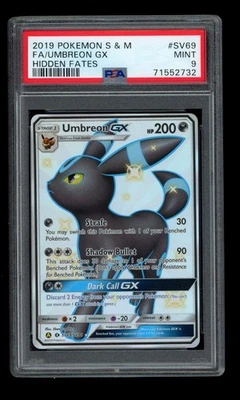 2019 POKEMON S&M HIDDEN FATES UMBREON GX SV69/SV94 SHINY VAULT RARE PSA 9 - Image 1 of 2
