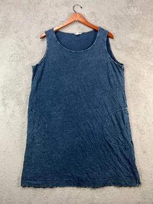 Jane and Delaney Anthropologie Womens Size 2X Blue Chambray Dress Sleeveless - Image 1 of 4