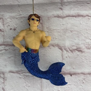 *Rare*Retired*December Diamonds Merman Ornament Brown Hair W/sunglasses - Picture 1 of 12