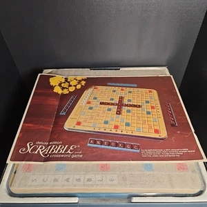 Vintage 1977 Scrabble Deluxe Edition Turntable Complete Selchow & Righter USA - Picture 1 of 10