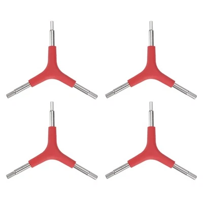 4pcs Y-Shaped 3 Way Bike Hex Wrench Set 4/5/6mm Small Y-Type Wrench Tool, Red - Image 1 of 4