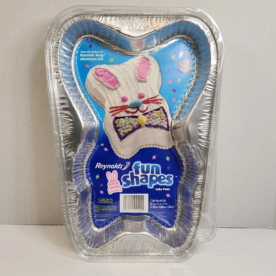 NUEVO Juego de 2 sartenes para pasteles Reynolds Fun Shapes con tapas - conejito - primavera Pascua 11x7 Foto 1 de 4