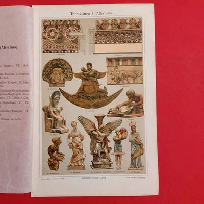Orig.(1908) Chromolithographie Terrakotten (Altertum)  - Bild 1 von 3