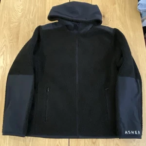 Asher Golf reversible Sherpa Jacket men’s L* Black Embroidered Logo Activewear - Picture 1 of 10