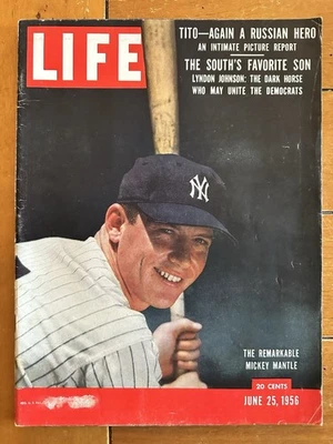 LIFE Magazine - Mickey Mantle - New York Yankees  - June 25, 1956 First Cover FC - Image 1 of 4